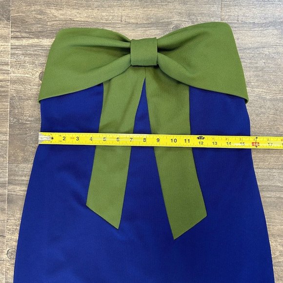 Joy Joy Women Size Medium Strapless Short Dress Blue Bow‎ Polyester - Picture 6 of 9